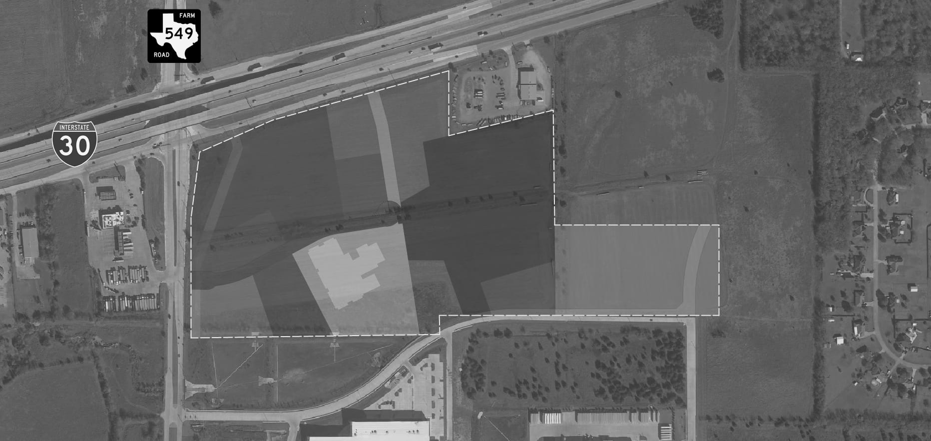 Aerial view of the Fit Sport Life development at I-30 and FM 549, Rockwall, Texas